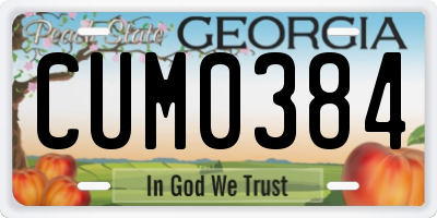 GA license plate CUM0384