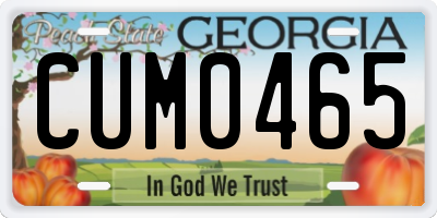 GA license plate CUM0465