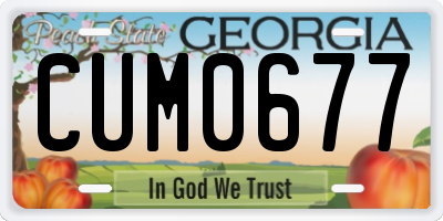 GA license plate CUM0677