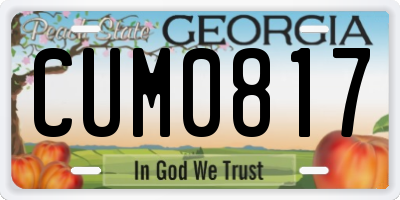 GA license plate CUM0817