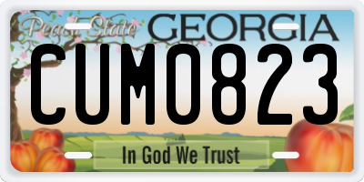 GA license plate CUM0823