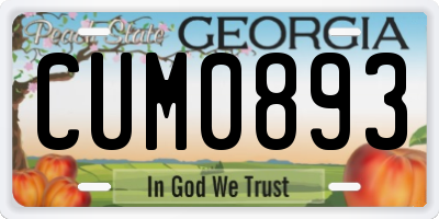 GA license plate CUM0893