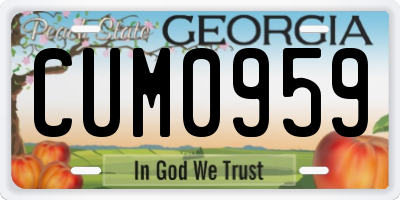 GA license plate CUM0959