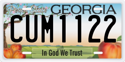 GA license plate CUM1122