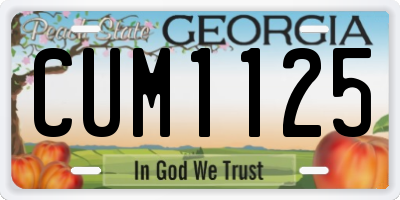 GA license plate CUM1125