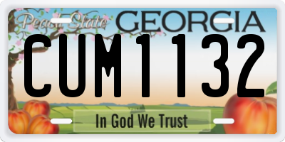 GA license plate CUM1132