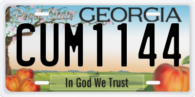 GA license plate CUM1144