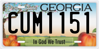 GA license plate CUM1151