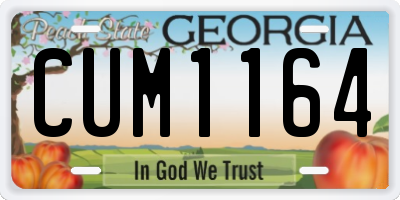 GA license plate CUM1164