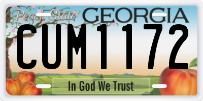 GA license plate CUM1172