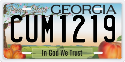 GA license plate CUM1219