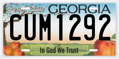 GA license plate CUM1292