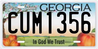 GA license plate CUM1356