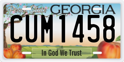GA license plate CUM1458