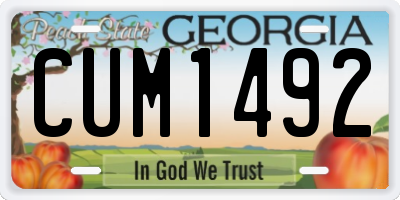 GA license plate CUM1492