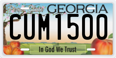 GA license plate CUM1500