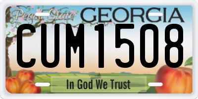 GA license plate CUM1508