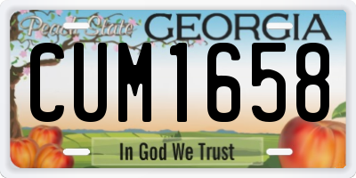 GA license plate CUM1658