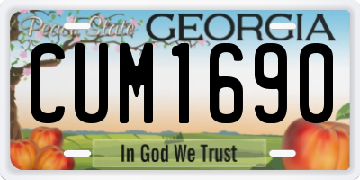 GA license plate CUM1690