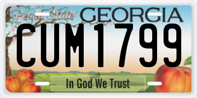 GA license plate CUM1799