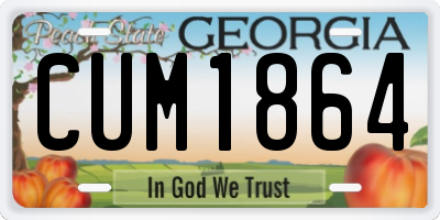 GA license plate CUM1864