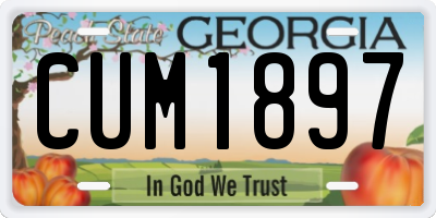 GA license plate CUM1897