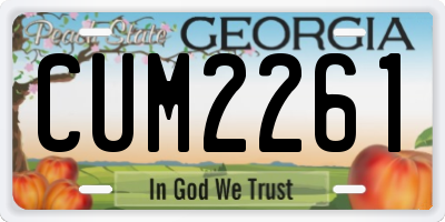GA license plate CUM2261