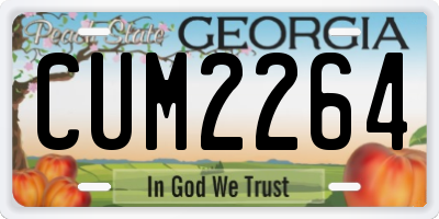GA license plate CUM2264