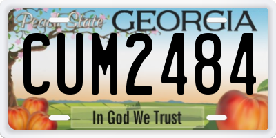 GA license plate CUM2484