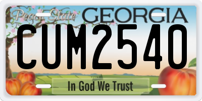 GA license plate CUM2540