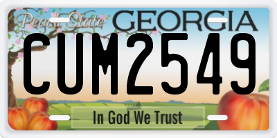 GA license plate CUM2549