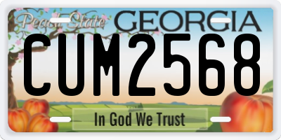 GA license plate CUM2568