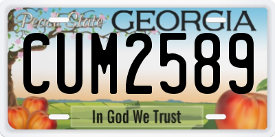 GA license plate CUM2589