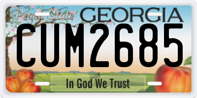 GA license plate CUM2685