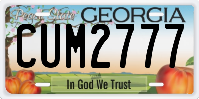 GA license plate CUM2777