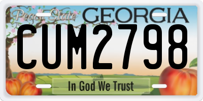 GA license plate CUM2798
