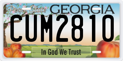 GA license plate CUM2810