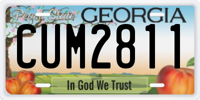 GA license plate CUM2811