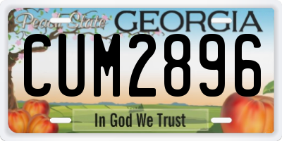 GA license plate CUM2896