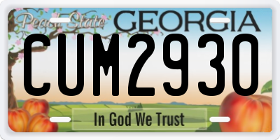 GA license plate CUM2930
