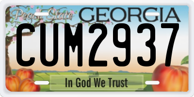 GA license plate CUM2937