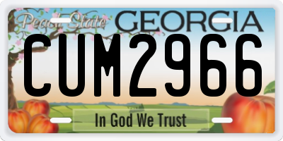 GA license plate CUM2966