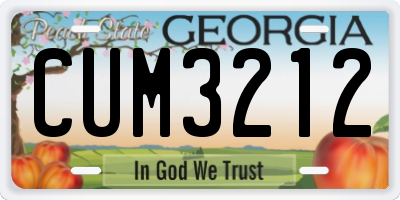 GA license plate CUM3212