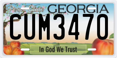 GA license plate CUM3470