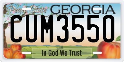 GA license plate CUM3550