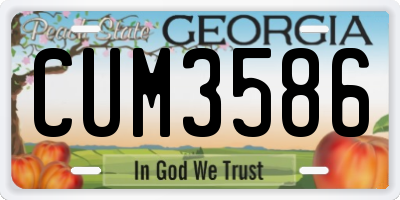 GA license plate CUM3586