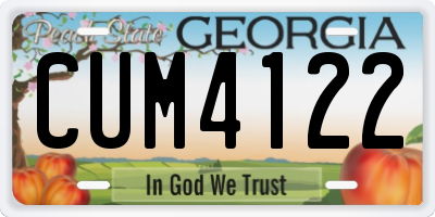 GA license plate CUM4122