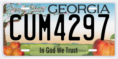 GA license plate CUM4297