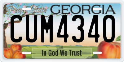 GA license plate CUM4340