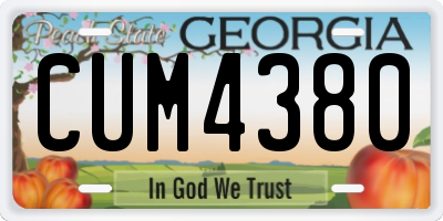 GA license plate CUM4380